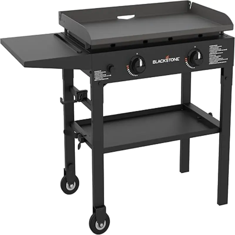 Blackstone Flat Top Gas Grill Griddle 2 Burner Propane Fuelled Rear Grease Management System, 28 inch Outdoor Griddle Station for Camping