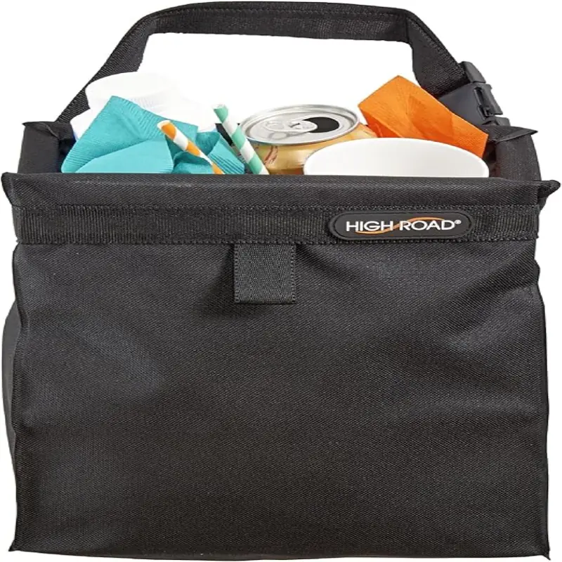 High Road TrashStash Hanging Car Garbage Bag with Push-Close Lid and Waterproof Bin for Car, SUV and Truck Seat Backs