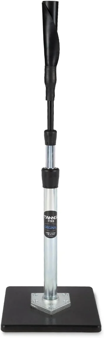 Tanner Tee The Original Batting Tee – Adjustable Pro Hitting Tee for Baseball & Softball, Steel Shaft, Composite Base, Hand-Rolled Rubber Top, 26"-43" Height
