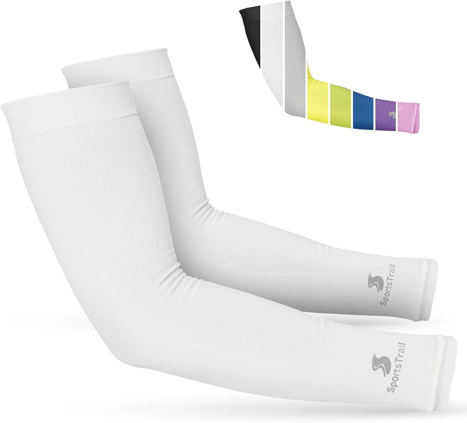 SportsTrail Cooling Arm Sleeves for Men & Women — Breathable, UV Sun Protection, Sports Arm Sleeves for Women, Men & Youth