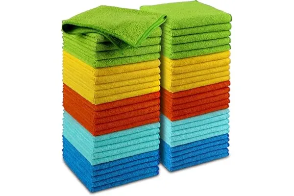 AIDEA Microfiber Cleaning Cloth, 50PK, Microfiber Towels for Cars, Premium Wash Cloths, Dusting Cloth Cleaning Rags, Abs