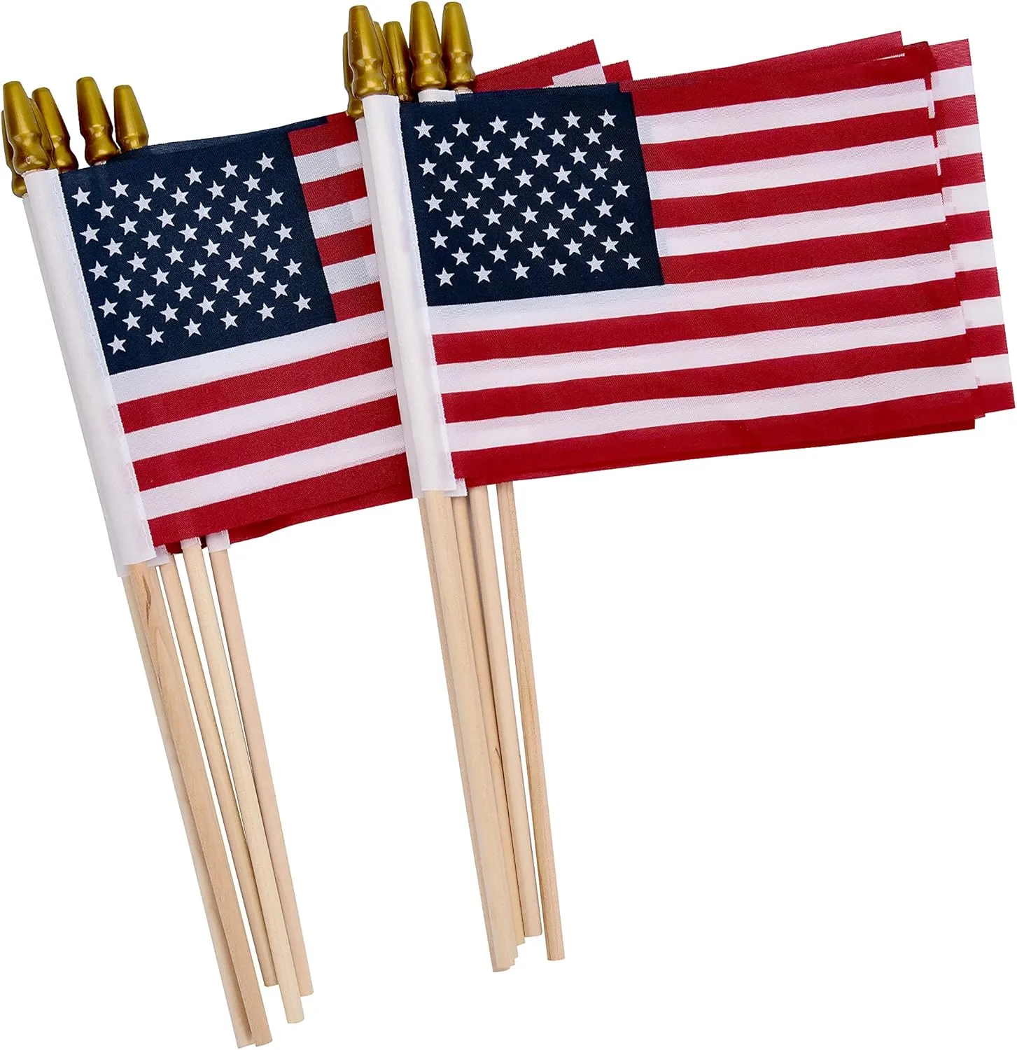 12 Pack Small American Flags on Stick 4x6 Inch