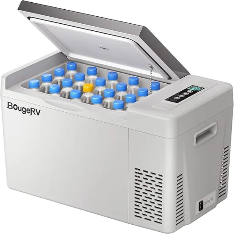 BougeRV 12 Volt Refrigerator 12V Car Fridge 23 Quart Portable Freezer Compressor Cooler 12/24V DC 110~240V AC for Truck Van RV Camper SUV Travel Camping Road Trips Tailgating -7℉~50℉
