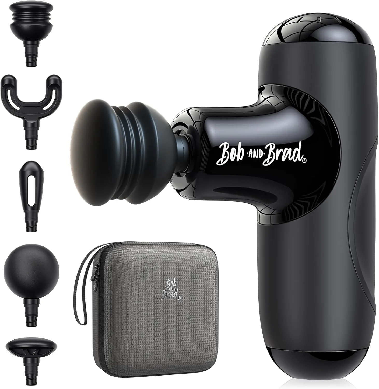 BOB AND BRAD Q2 Mini Massage Gun, Pocket-Sized Deep Tissue Massager Gun, Portable Percussion Muscle Massager Gun, Ultra Small & Quiet Muscle Massage Gun for Muscle Recovery with Carry Case