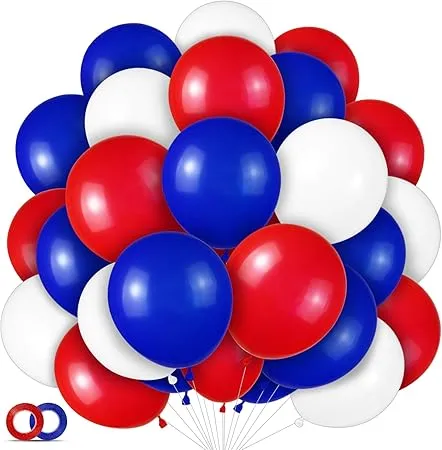 Red White and Blue Latex Balloons 100 Pack