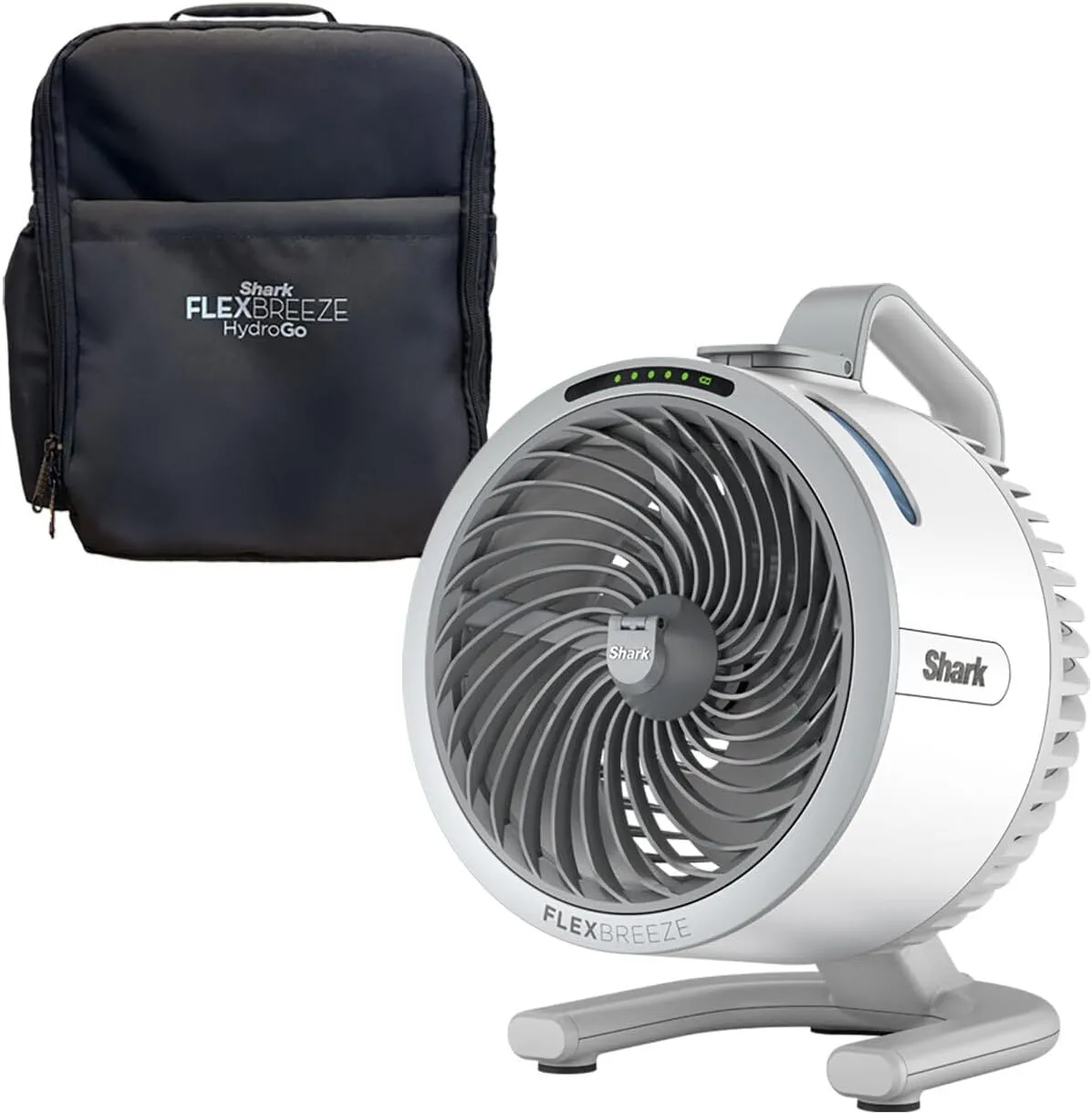 Shark FlexBreeze HydroGo Fan & Travel Bag — Ultra-powerful portable fan with indoor + outdoor evaporative mist, Corded &