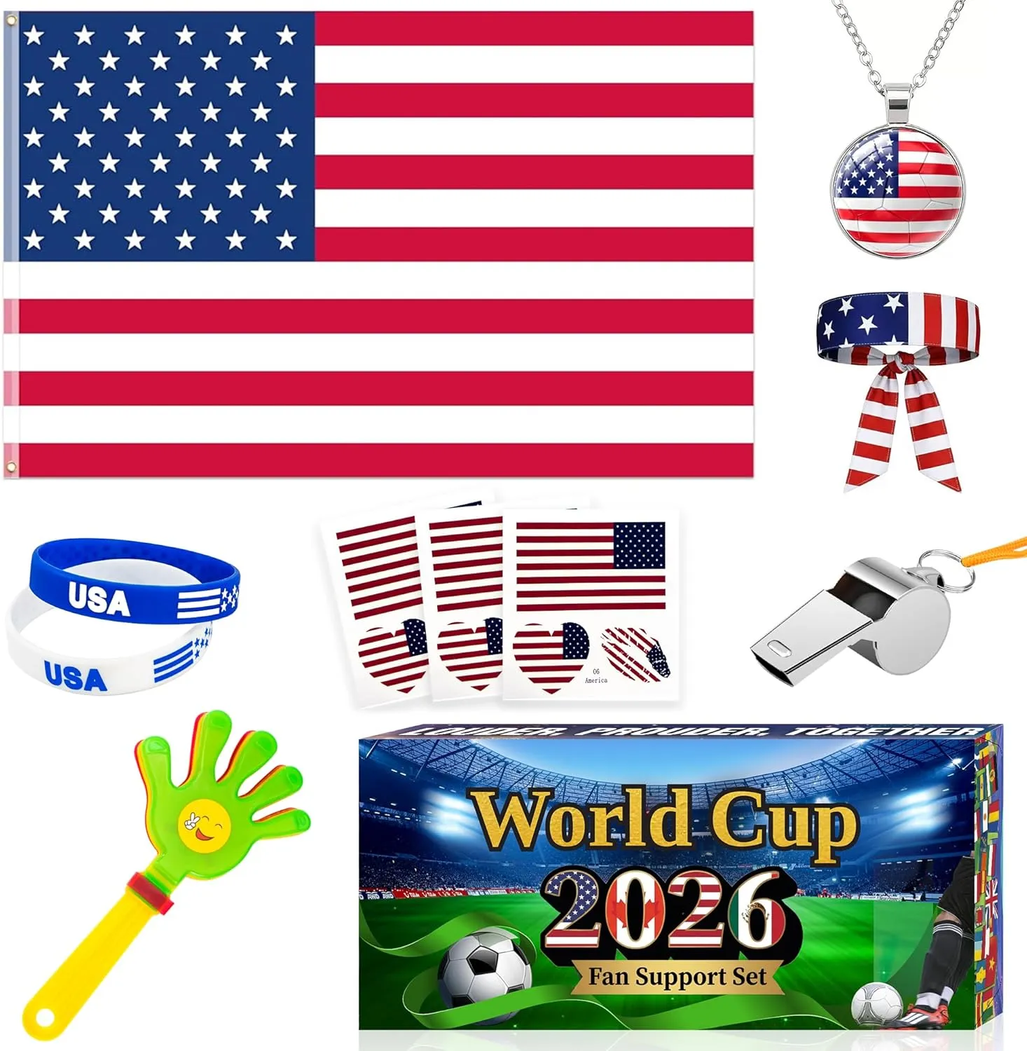 2026 World Cup Fan Accessories Kit — 7 PCS Soccer Sport Cup Gear Set